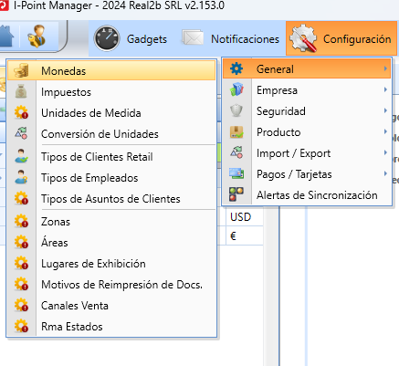 Menu Redondeo