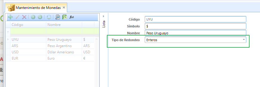 Config Redondeo