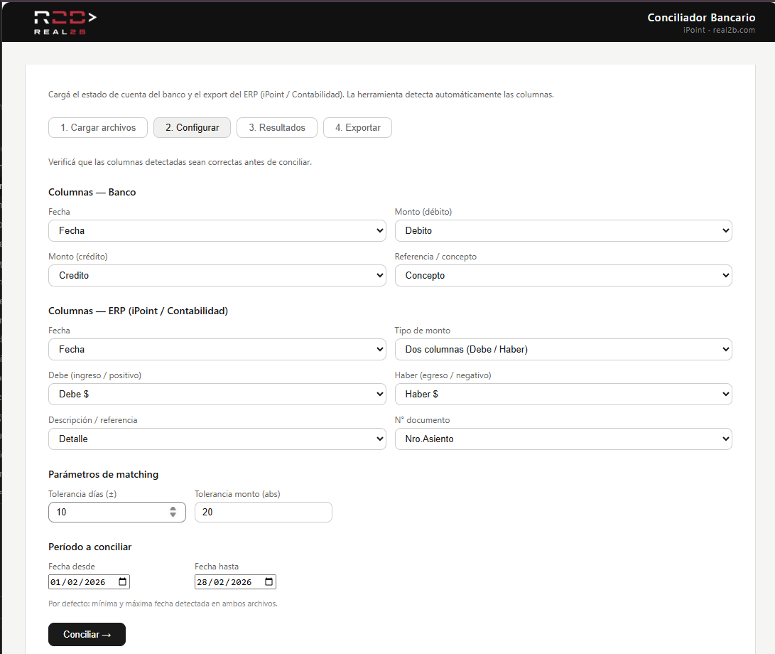 Conciliacion Configuracion
